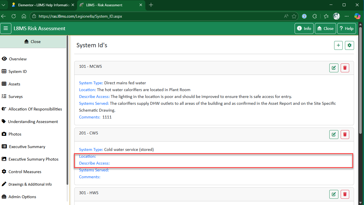 Sys Id Computer L8MS RAS - Changes to system ID - L8MS Help Information